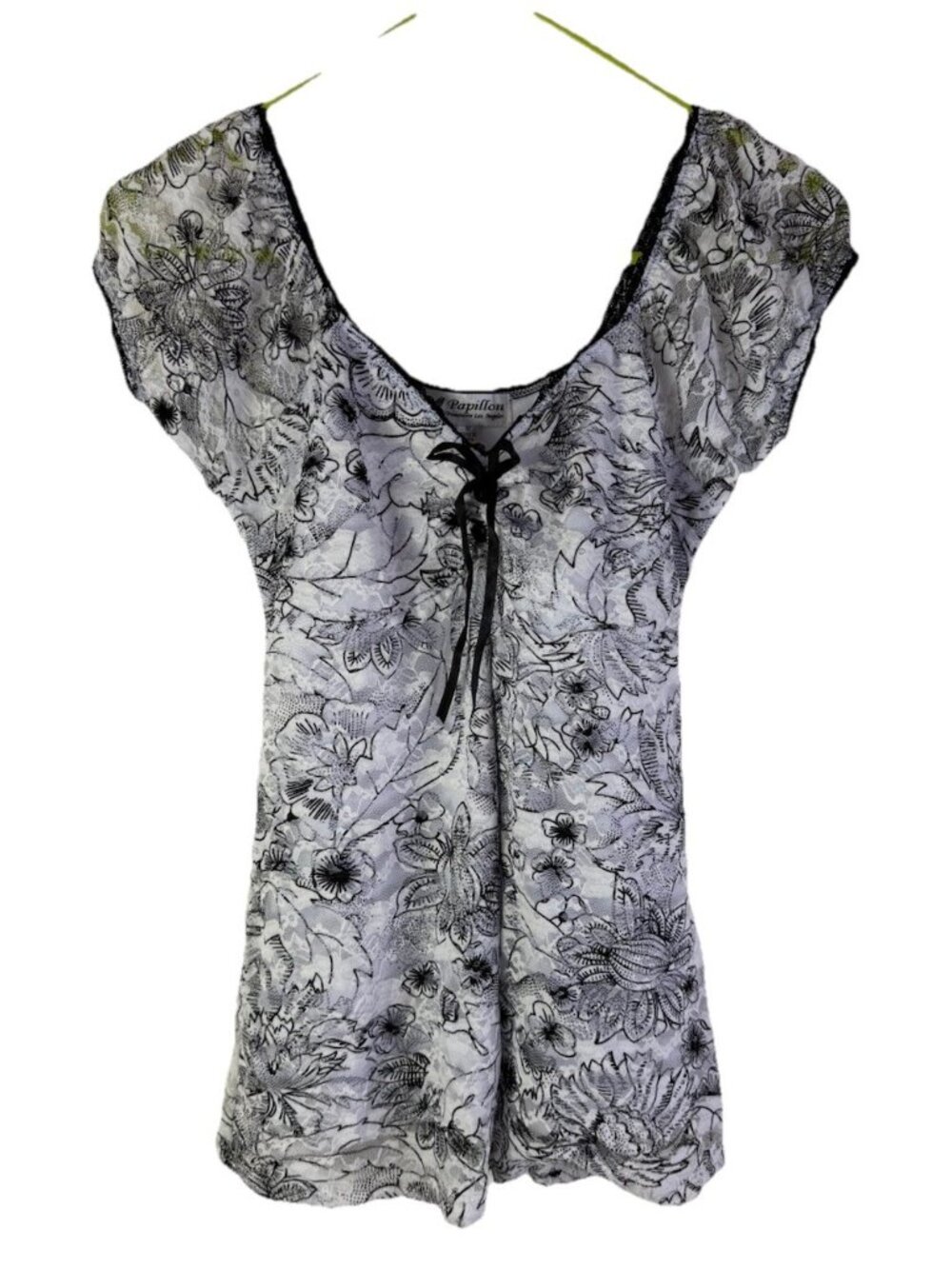 Vintage Y2K Baby Doll Top Lace Puff Sleeve Whimsigoth Fairy